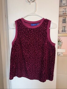 Apt. 9 Magenta and Black Leopard Print Sleeveless Tank